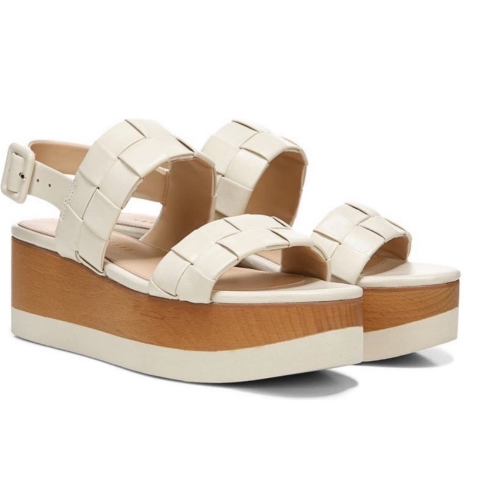 Veronica Beard Wendi Woven Leather Platform Slingback Sandals. Size 8.5